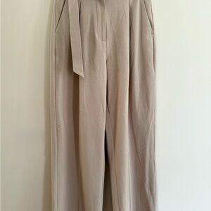 Abercrombie & Fitch Belted Wide Leg Trousers in Taupe, Size 2